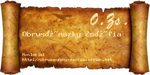 Obrusánszky Zsófia névjegykártya